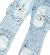 V DENIM - MULTI CARGO BAGGY/ LOOSE FIT DENIM LIGHT